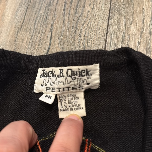 Jack B. Quick Vintage Embroidered Cardigan Sz Petite Medium - Picture 4 of 7